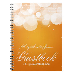 Wedding Guestbook Glow & Sparkle Orange Notebook