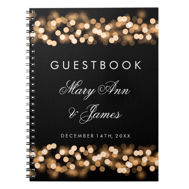 Wedding Guestbook Gold Hollywood Glam Notebook (Front)