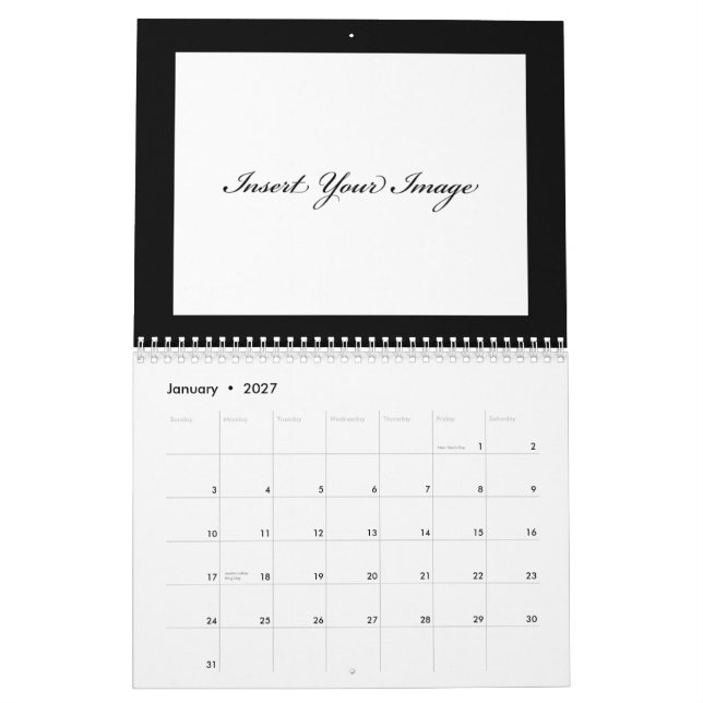Wedding Guestbook LOVE in Alphabet Photography Calendar (Jan 2027)