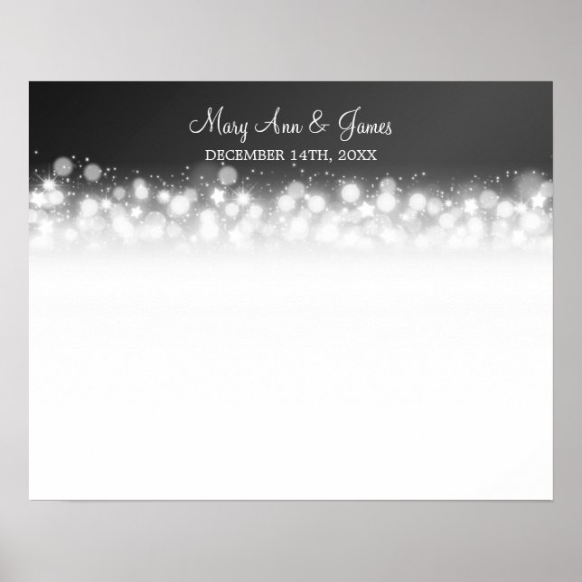 Wedding Guestbook  Magic Sparkle Black (Front)