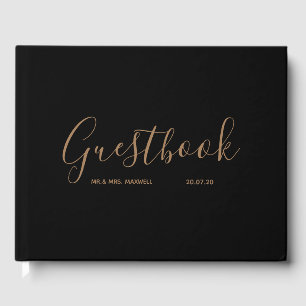 Wedding Guestbook   Modern Classic Gold Chic