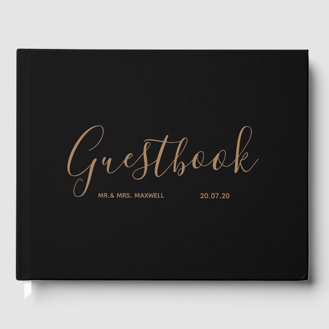 Wedding Guestbook | Modern Classic Gold Chic (Front)