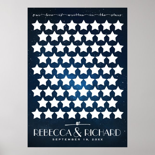Wedding Guestbook | Our Love/Stars Poster (Front)