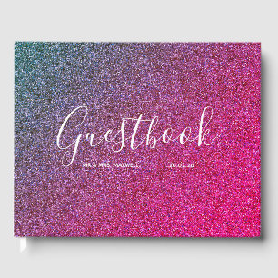 Wedding Guestbook   Pink Glitter Chic