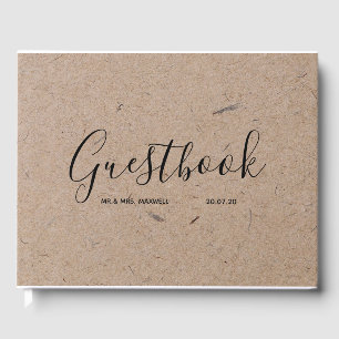 Wedding Guestbook Rustic Kraft Paper Chic