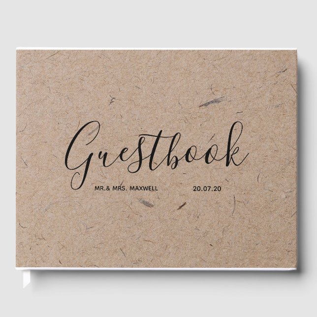 Wedding Guestbook | Rustic Kraft Paper Chic (Front)