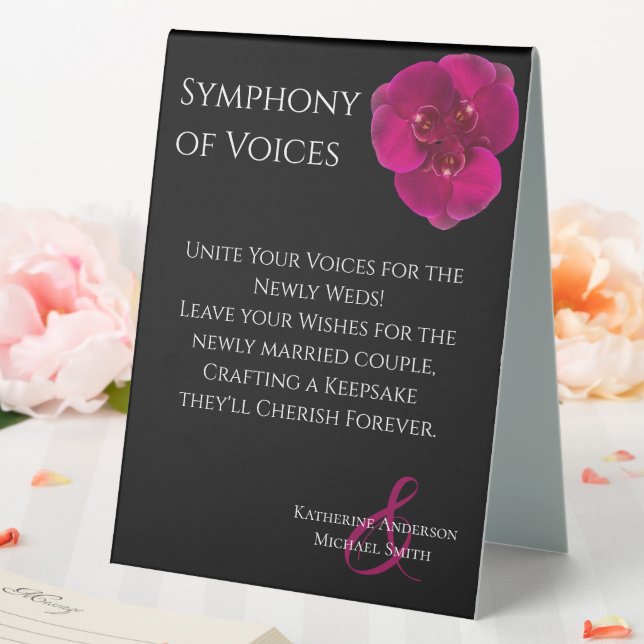 Wedding Guestbook Sign-Black Fuchsia Orchids- (In SItu (Wedding))