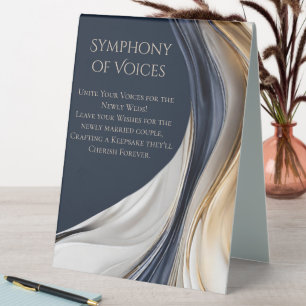 Wedding Guestbook Sign- Blue White and Gold