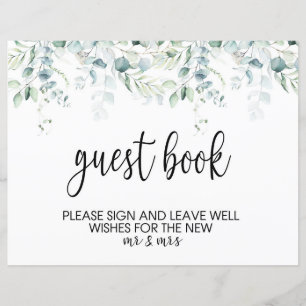 Wedding Guestbook Sign - Eucalyptus Wedding