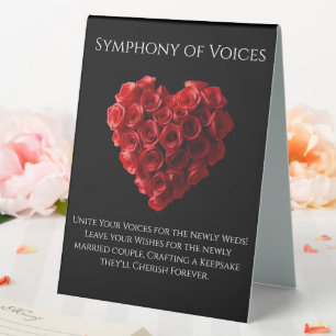 Wedding Guestbook Sign-Heart Shaped Red Roses-