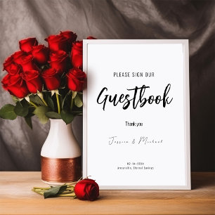 Wedding guestbook sign Minimalist Elegant