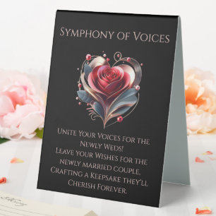 Wedding Guestbook Sign-Modern Heart Shaped Rose