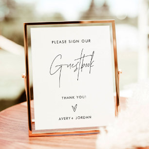 Wedding Guestbook Sign   Modern Minimalist Sign
