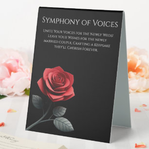 Wedding Guestbook Sign-Single Red Rose-