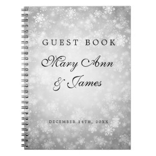 Wedding Guestbook Silver Winter Wonderland Notebook