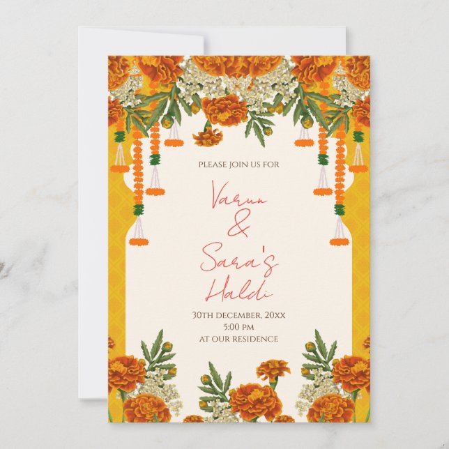 Wedding Haldi invitation Digital Haldi invites (Front)