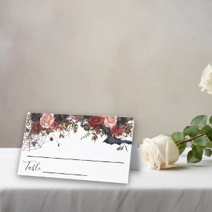 Wedding Halloween Autumn Floral  Place Card