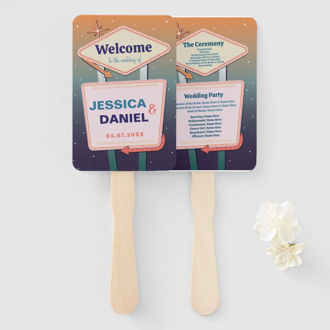 Wedding Hand Fan Las Vegas Programme Casino (Front and Back)