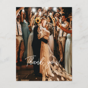 Wedding Handwritten Thank you 1 Photo Postcard