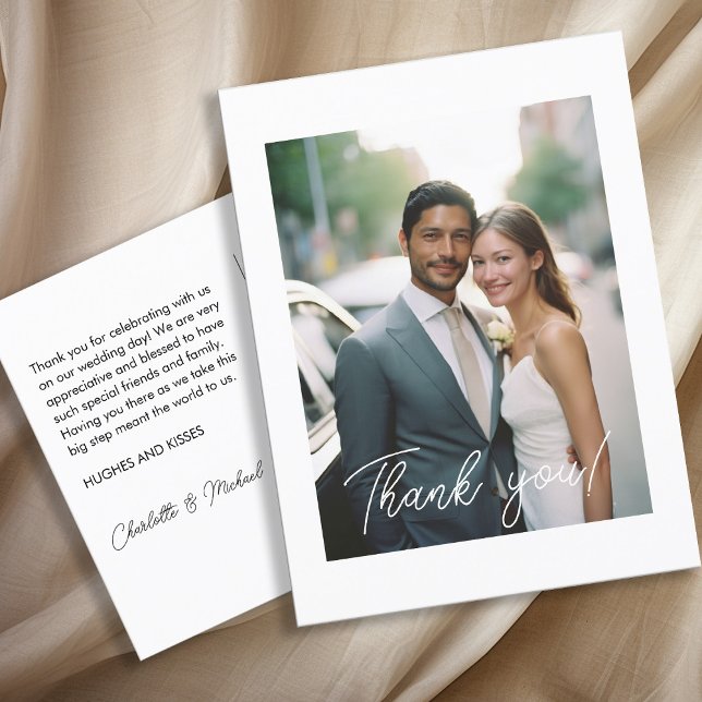 Wedding Handwritten Thank you 1 Photo Postcard (Creator Uploaded)