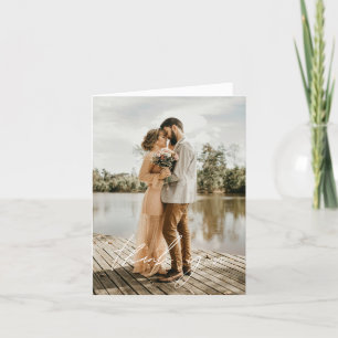 Wedding Handwritten Thank You Photo Elegant Card
