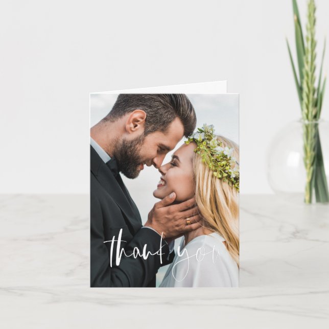 Wedding Handwritten Thank You Photo Romantic (Front)