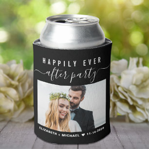 Wedding Happily Ever After Party Photo Custom Can Cooler