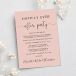 Wedding Happily Ever After Photo Blush Reception Invitation<br><div class="desc">Stylish blush pink elopement or smaller wedding announcement to inform family and friends that you eloped or reduced the number of guests at your wedding, and to invite them to a wedding reception or celebration party. On the front, "Happily Ever After Party" is written in a mix of simple typography...</div>