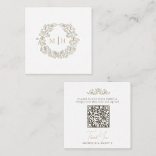 Wedding harvest monogram QR code photo share Enclosure Card
