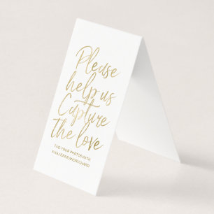 Wedding Hashtag Sign - Stylish Gold Faux Foil