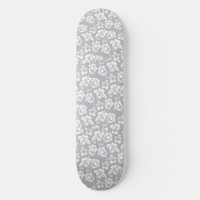 Wedding Hawaiian White Flower Skateboard (Front)
