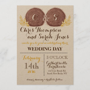 Wedding Hay Bales WEDDING INVITATION