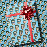 Wedding Heads Bridal Shower Party Face Props  Wrapping Paper<br><div class="desc">Wedding Bridal Shower Party Props Graduation, Replace the face with your favourite photo (make sure to crop as much to the face as possible and use an app to remove the background) and personalise this funny Christmas Holiday Wrapping Paper with your kid, husband, or boyfriend on it! Also a fun...</div>