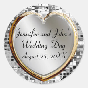 Wedding Heart And Sequins Stickers