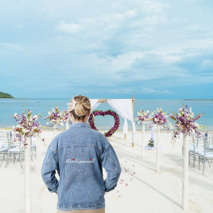 Wedding Heart Bridesmaid Bridal Bachelorette Party Denim Jacket