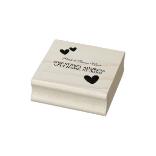 Wedding Heart Frame Party Return Address Rubber Stamp