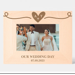 Wedding Heart Monogram Custom Wood Frames