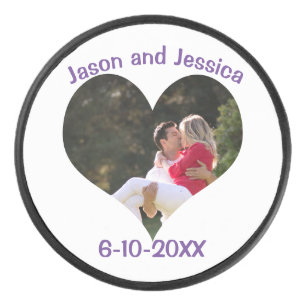 Wedding Heart Photo Hockey Puck