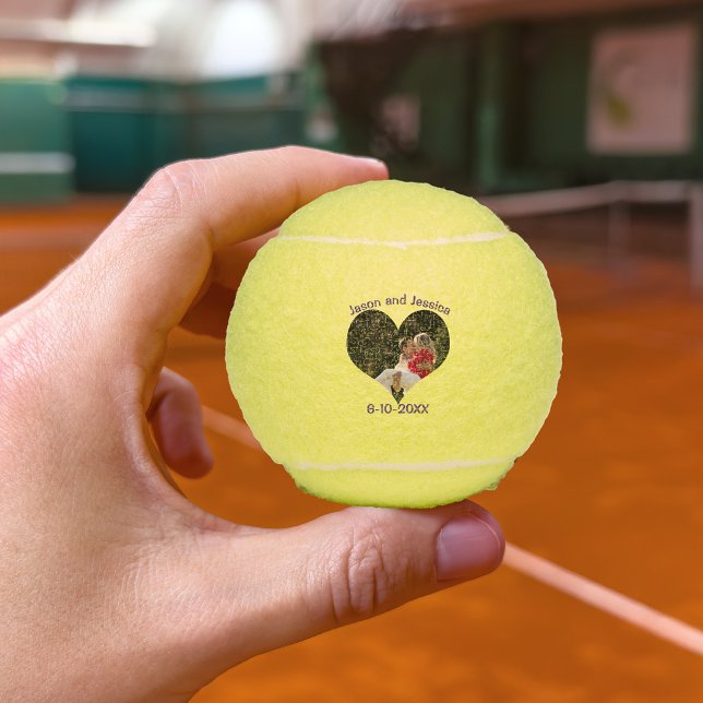 Wedding Heart Photo Tennis Balls (For the lovebirds who also love tennis.
)
