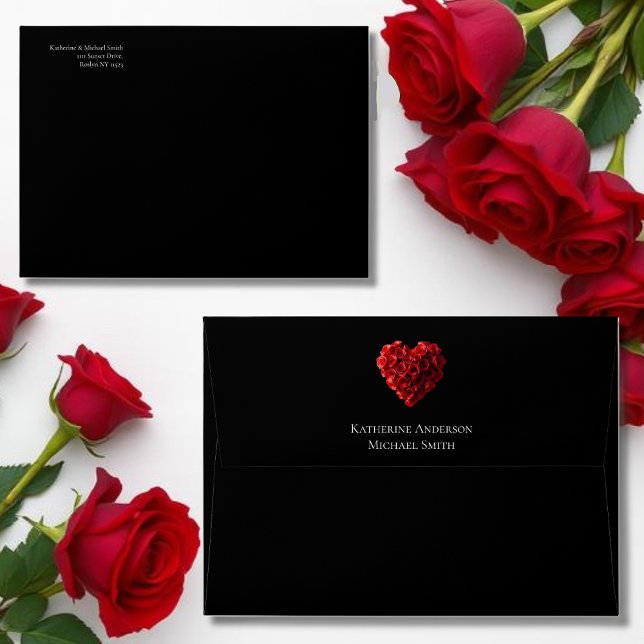 Wedding-Heart Shaped Red Roses- Envelope (Wedding-Heart Shaped Red Roses- Envelope)