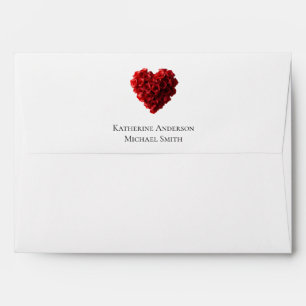 Wedding-Heart Shaped Red Roses- Envelope