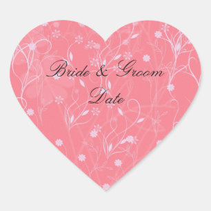 WEDDING HEART SHAPED STICKERS