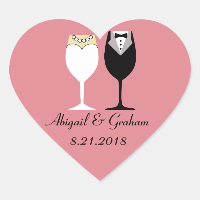 Wedding Heart Stickers (Front)