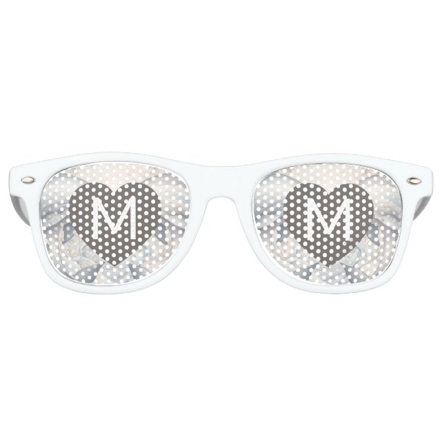 Wedding Heart Sunglasses Add Your Monogram (Front)