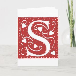 Wedding Hearts Letter S Card