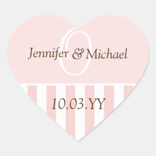 Wedding Hearts Personalised Monogrammed Weddings Heart Sticker