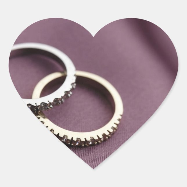 Wedding Hearts Wedding Rings Silver Wedding Hearts Heart Sticker (Front)
