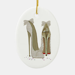 Wedding High Heels Art Ceramic Tree Decoration