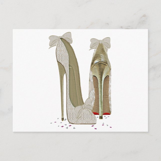 Wedding High Heels Art Postcard (Front)