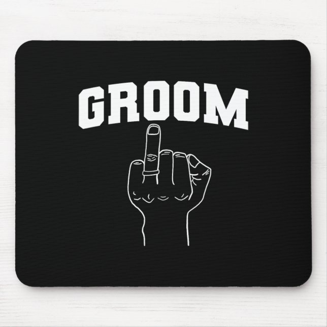 Wedding Honeymoon Bachelor Finger Ring Hub  Mouse Pad (Front)